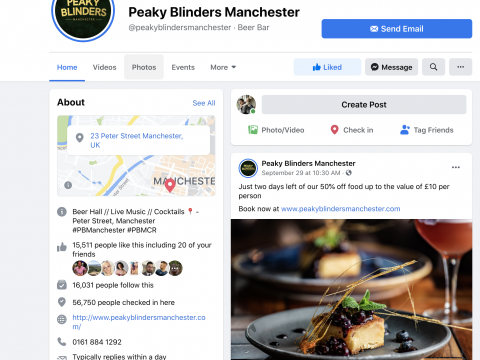 Find Peaky Blinders on Facebook